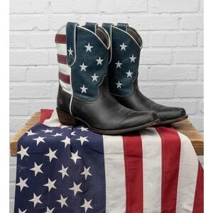 Roper 🤑American Beauty 🇺🇸Western Distressed  Patriotic Festival Rodeo Boot 11
